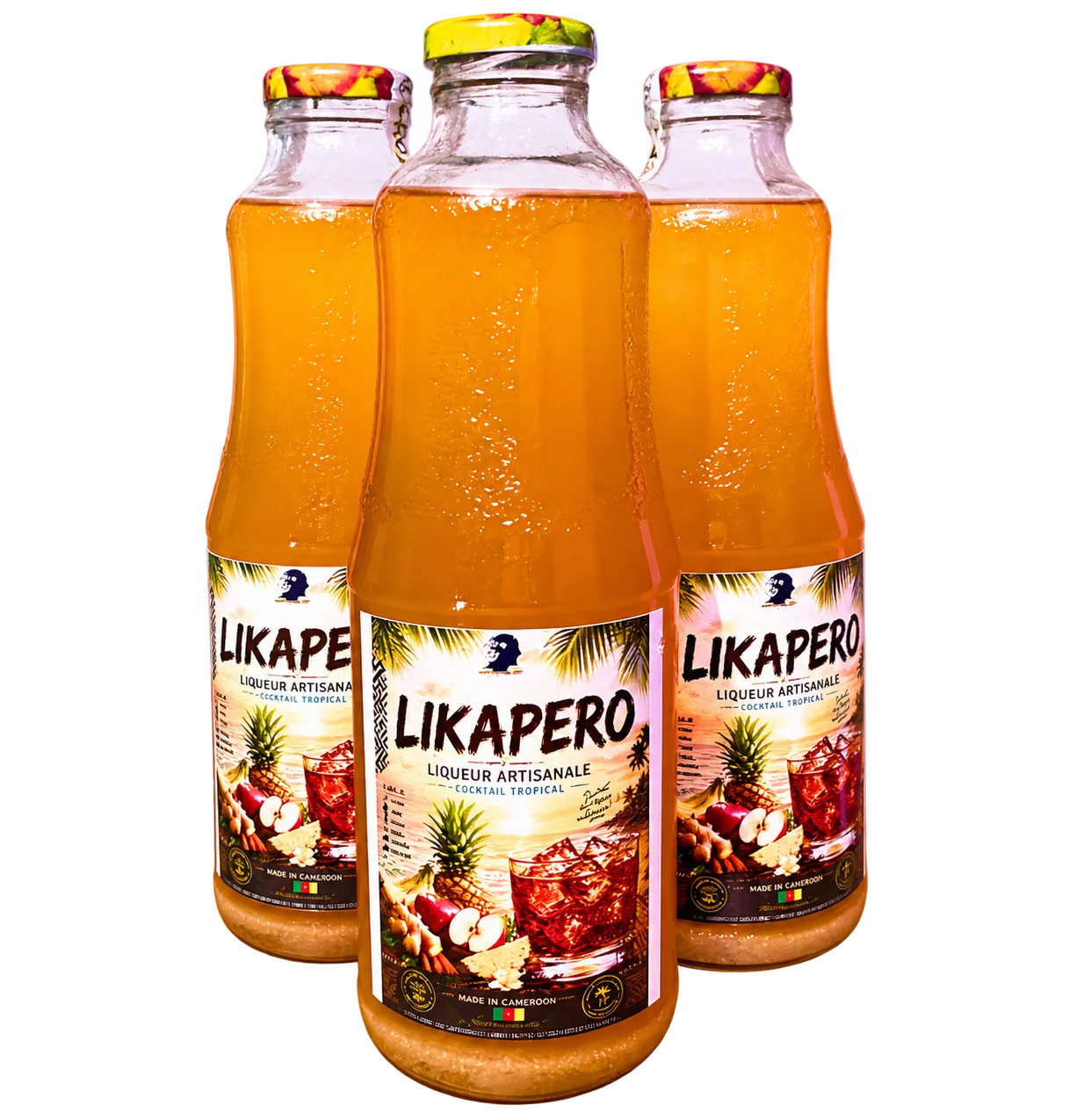 Bottles of LIKAPERO artisanal liqueur